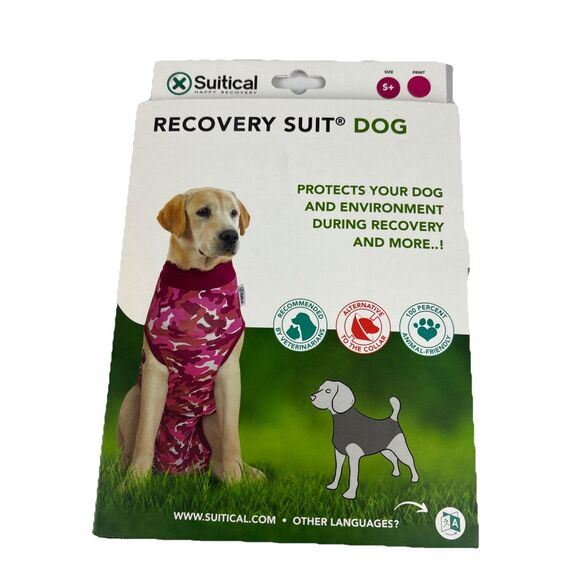 Suitical Happy Recovery NWOT Recovery Suit Dog Pink Camouflage Size S+ - Picture 1 of 8
